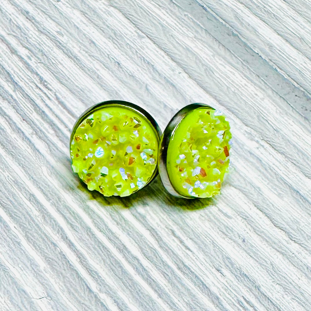 Lemon Ice Druzy Studs