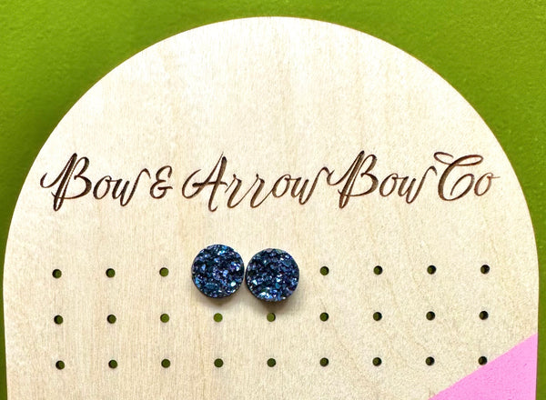 Metallic Navy Druzy Studs