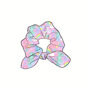 Rainbow Ponys Knotted Scrunchies