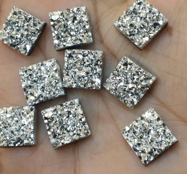 Silver Chunky Druzy Studs