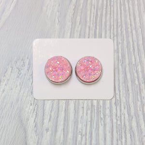 Bubblegum Druzy Studs