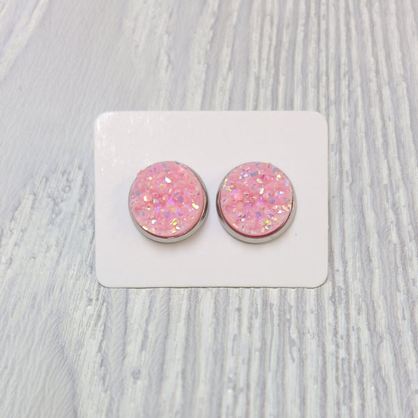 Bubblegum Druzy Studs