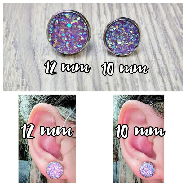 Bubblegum Druzy Studs