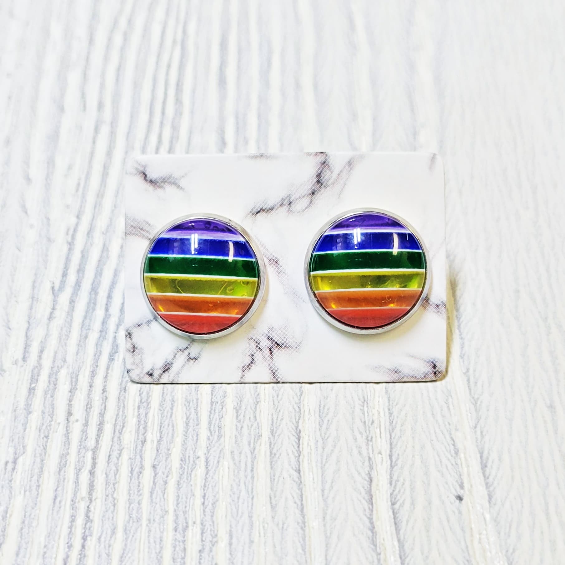 Rainbow Stripe Studs