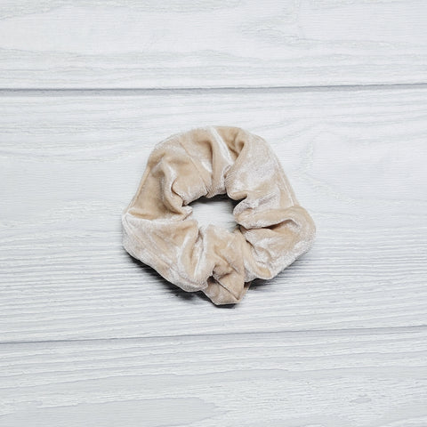 Cream Velvet Scrunchies