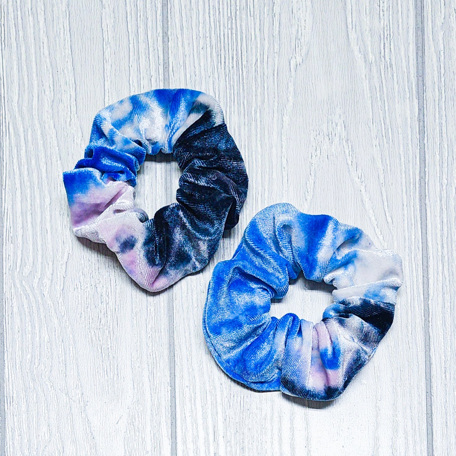 Storm Clouds Velvet Scrunchies