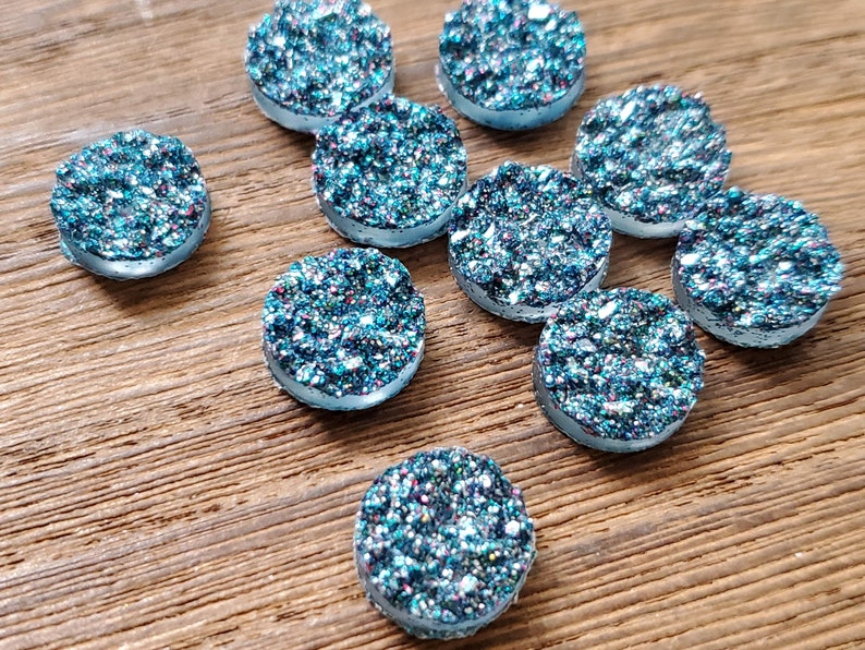 Aqua Magenta Sparkle Druzy Studs